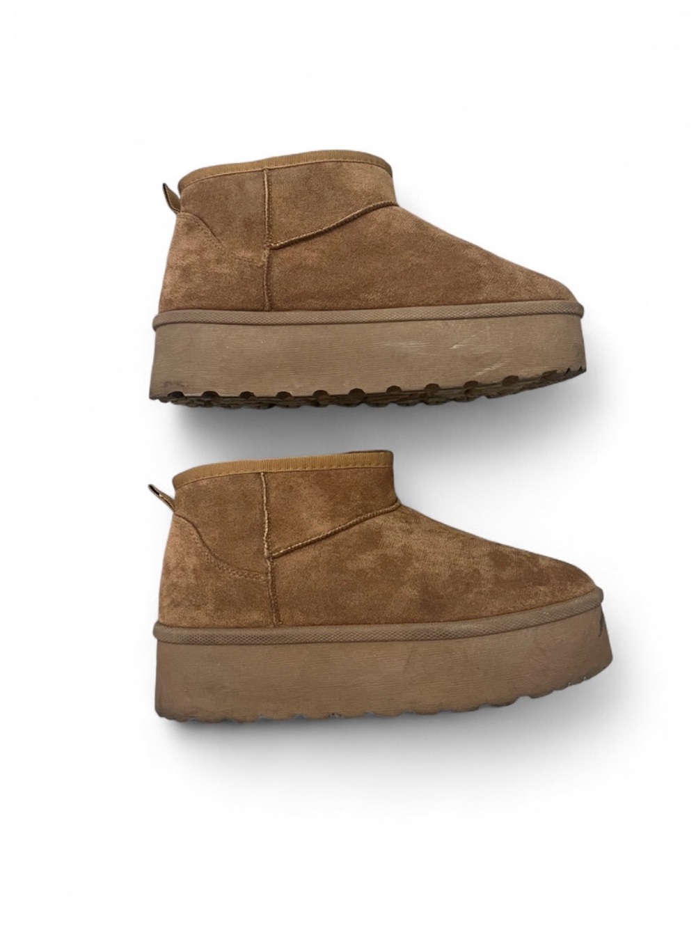 Platform Ankle Booties in Chestnut Brown